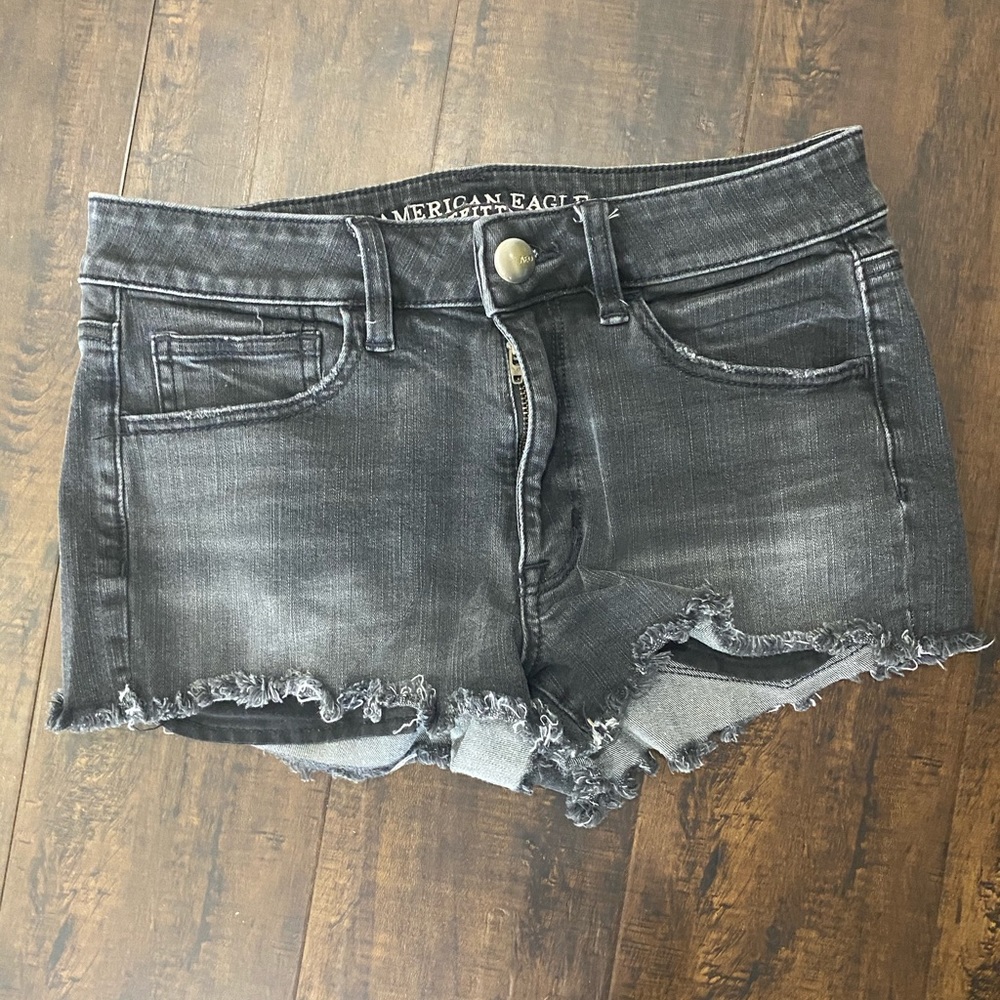 American eagle black jean shorts